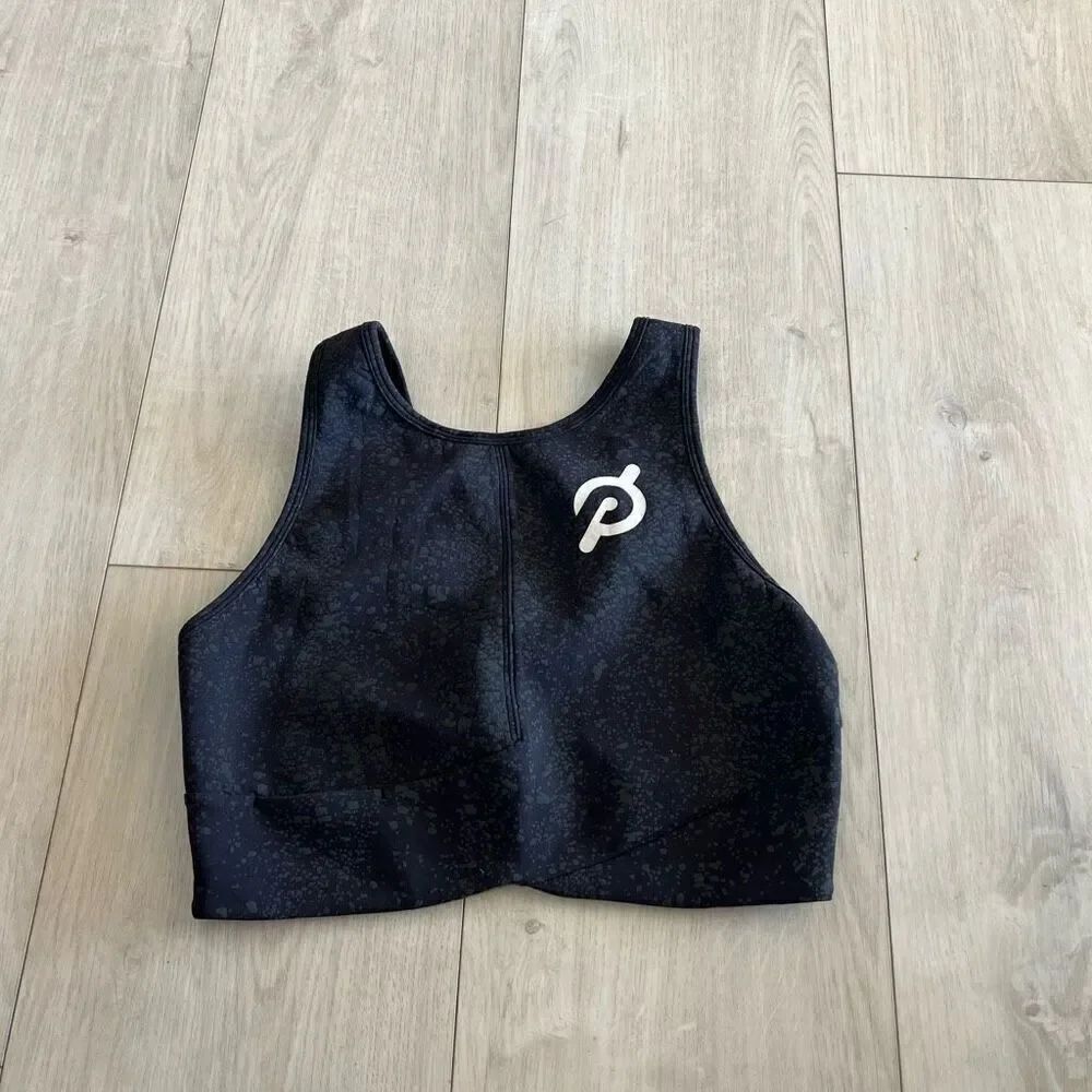 Lululemon Sports Bra Wome's Size 8 Black Camo V-Back Sleeveless Activewear Yoga